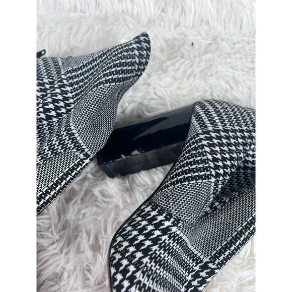 Aldo Boots Womens Size 6M Houndstooth Plaid Block Heel Zip - Picture 13 of 14